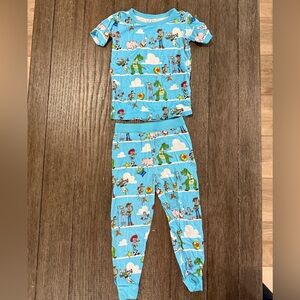 Little Sleepies Disney Blue Toy Story Pajama Set Size 12-18 Months